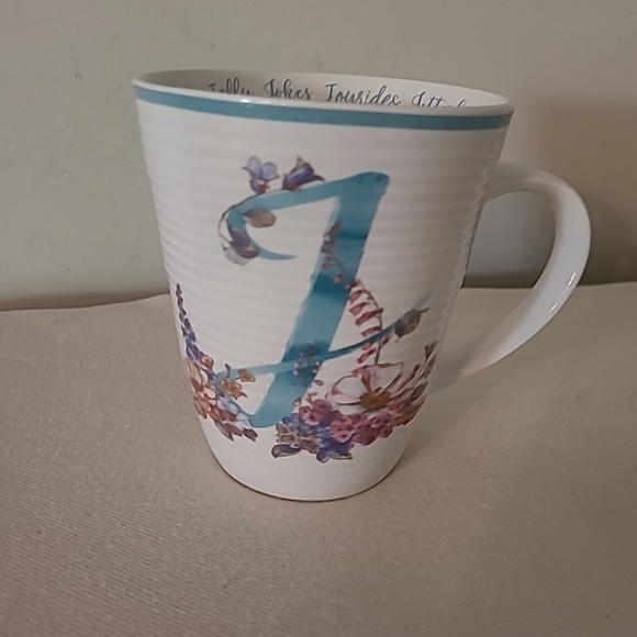 Lisa Audit Floral Mug Letter "J" Coffee Tea Mug - Picture 1 of 4